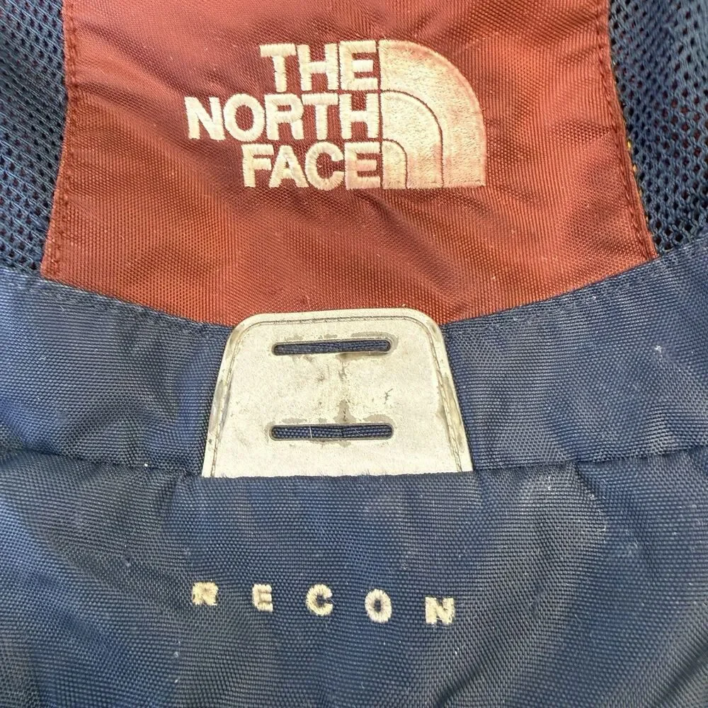 The North Face Recon Backpack Laptop Outdoor Hiking Burgundy Yellow GUC